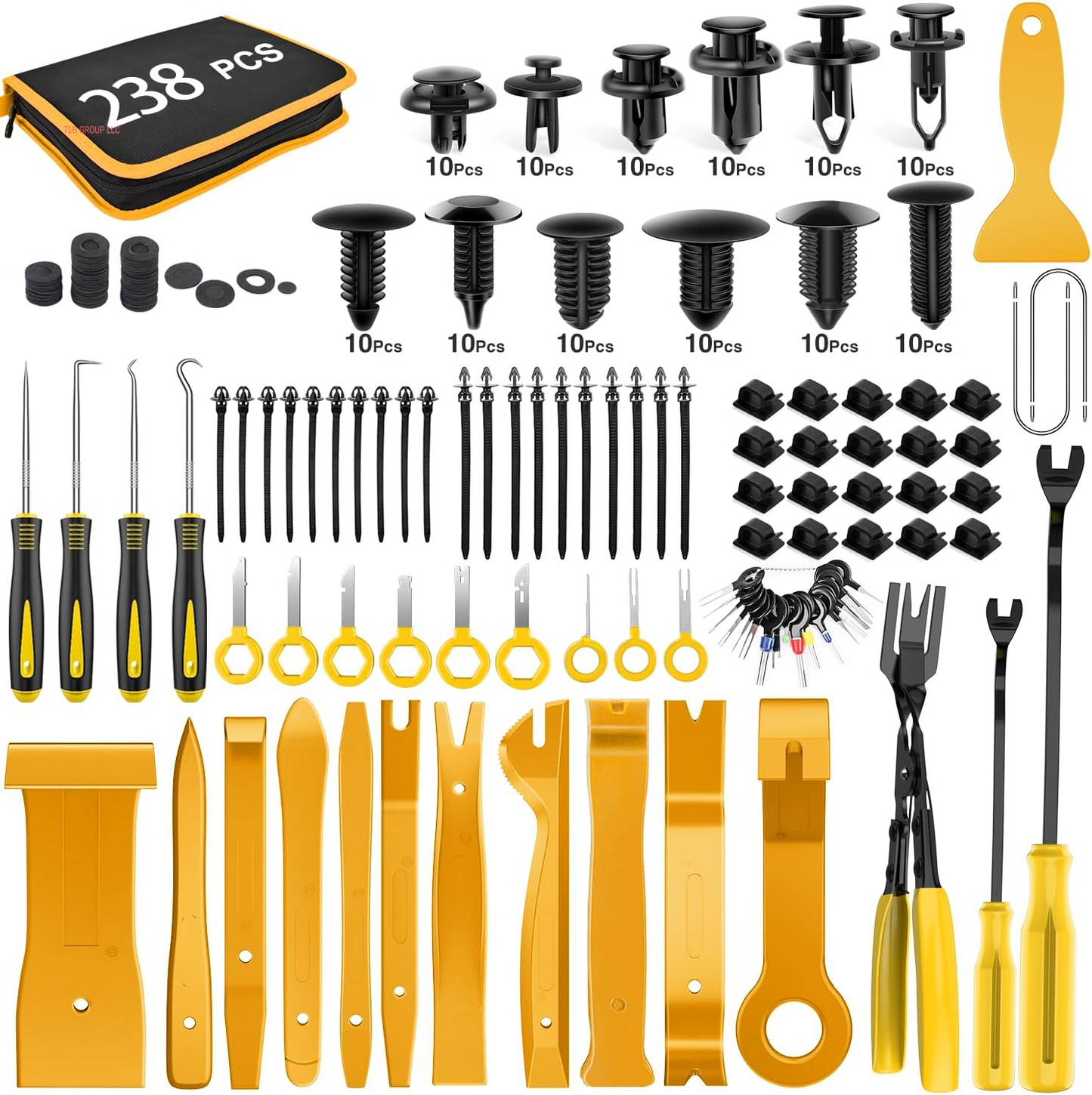 - GRC-33 240PCS Bumper Retainer Clips Car Plastic Rivets Fasteners Push Retainer Kit Most Popular Sizes Auto Push Pin Rivets Set -Door Trim Panel Fender Clips for GM Ford Toyota Honda Chrysler