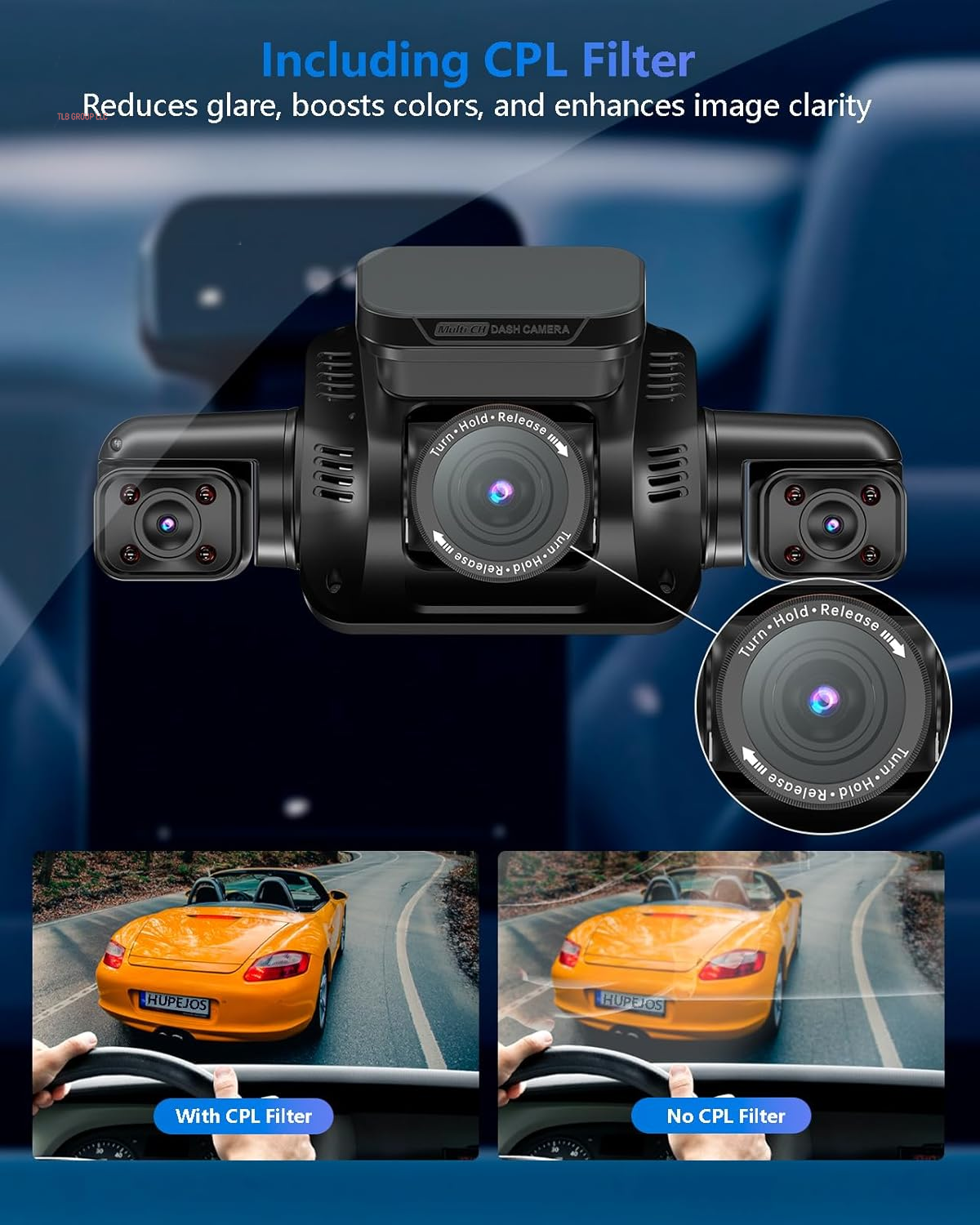AI Dash Cam Front Rear inside with Driver Monitor System, 360° Car Camera 4K, 4 Channel Camera for Cars Built-In Wifi GPS, Dashcam with 128GB SD Card, Night Vision, 24H Parking Mode, Upgrade DMS V8Pro