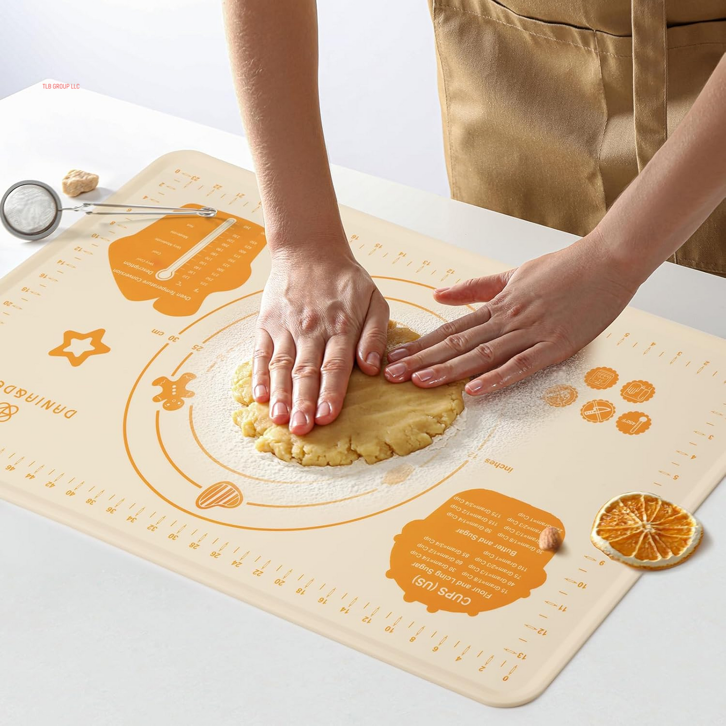 26X16 Inch Extra Thick Silicone Baking Mat with Measurements, Non-Slip and Reusable - for Cookies, Bread, Pastry
