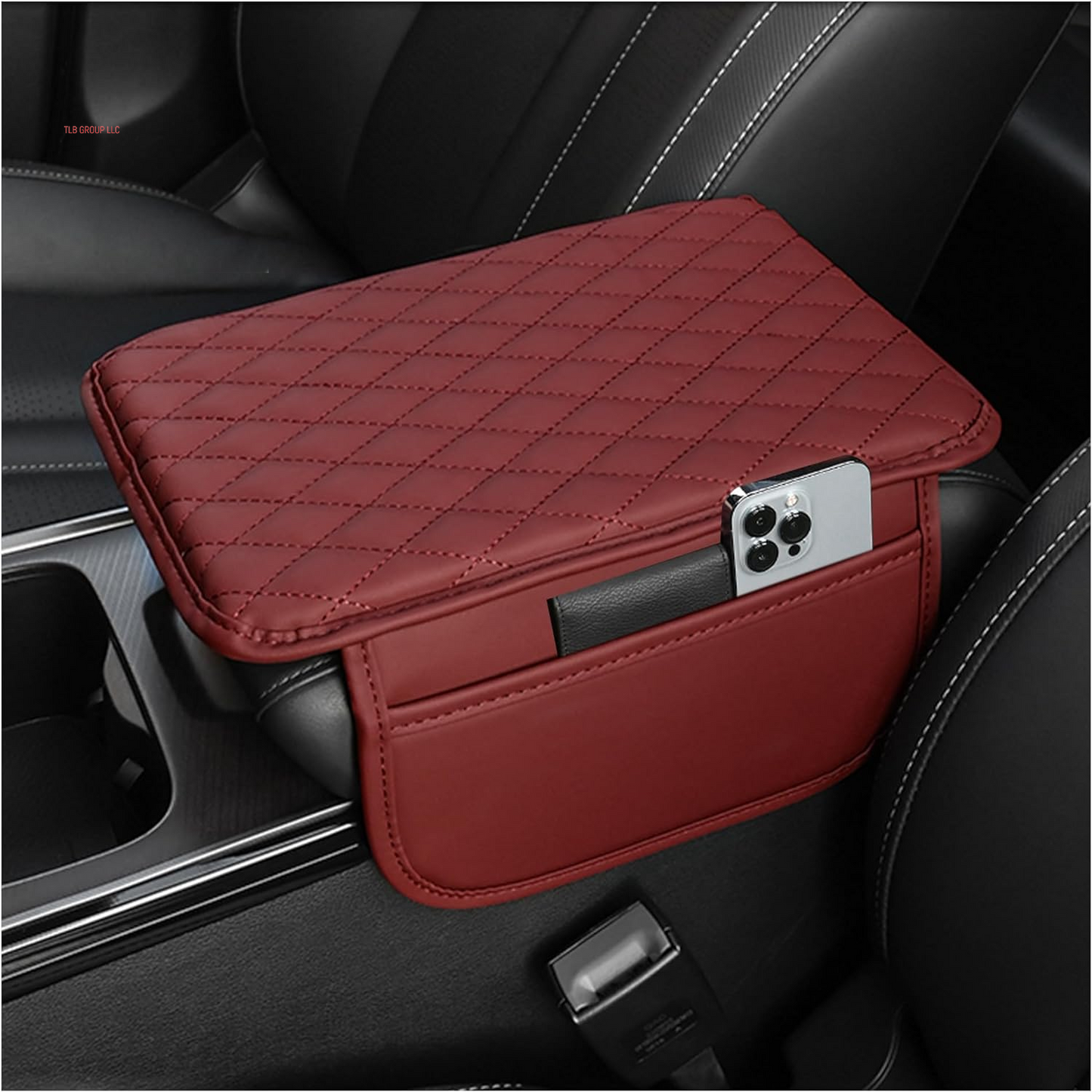 Upgraded Car Center Console Cover,Microfiber Leather Car Armrest Cover Cushion with 2 Storage Bags,Universal Car Armrest Storage Box Car Interior Accessories for Most Vehicles (Black)