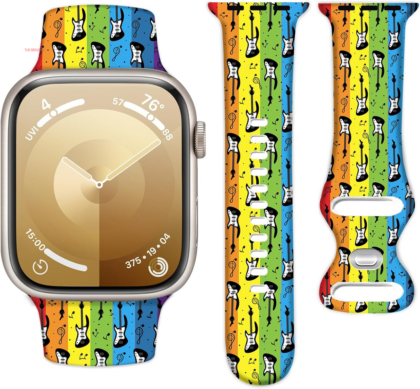 Silicone Watch Band Compatible with Apple Watch 38Mm 40Mm 41Mm, Soft Adjustable Waterproof Strap for Women and Men,Cute Fadeless Pattern for Iwatch Series 10 9 8 7 6 5 4 3 2 1 SE Ultra 2/1