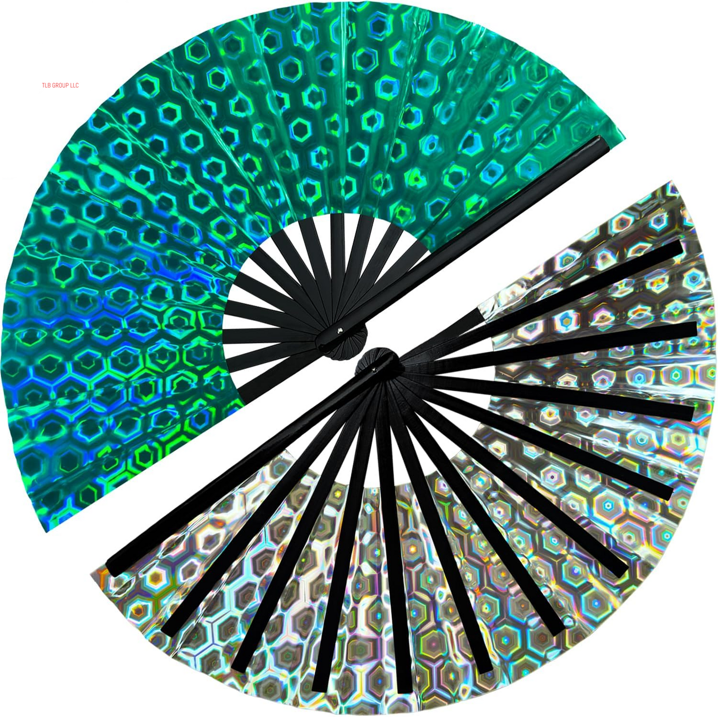 1Pcs Boots on the Ground Fan, 2025 New Line Dance Popping Fan,Holographic Purple Laser Colors Hand Fan,Clap Fans for Line Dancing,Clack Handheld Large Folding Hand Rave Fan