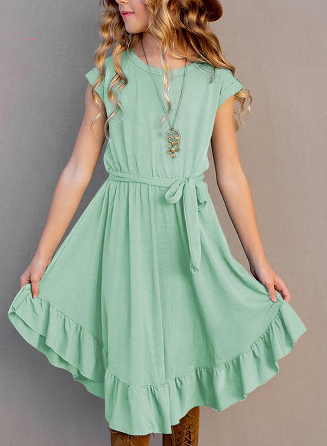 Tween Girl Fashion Swing Dress Boho A-Line Dresses 4-13 Years