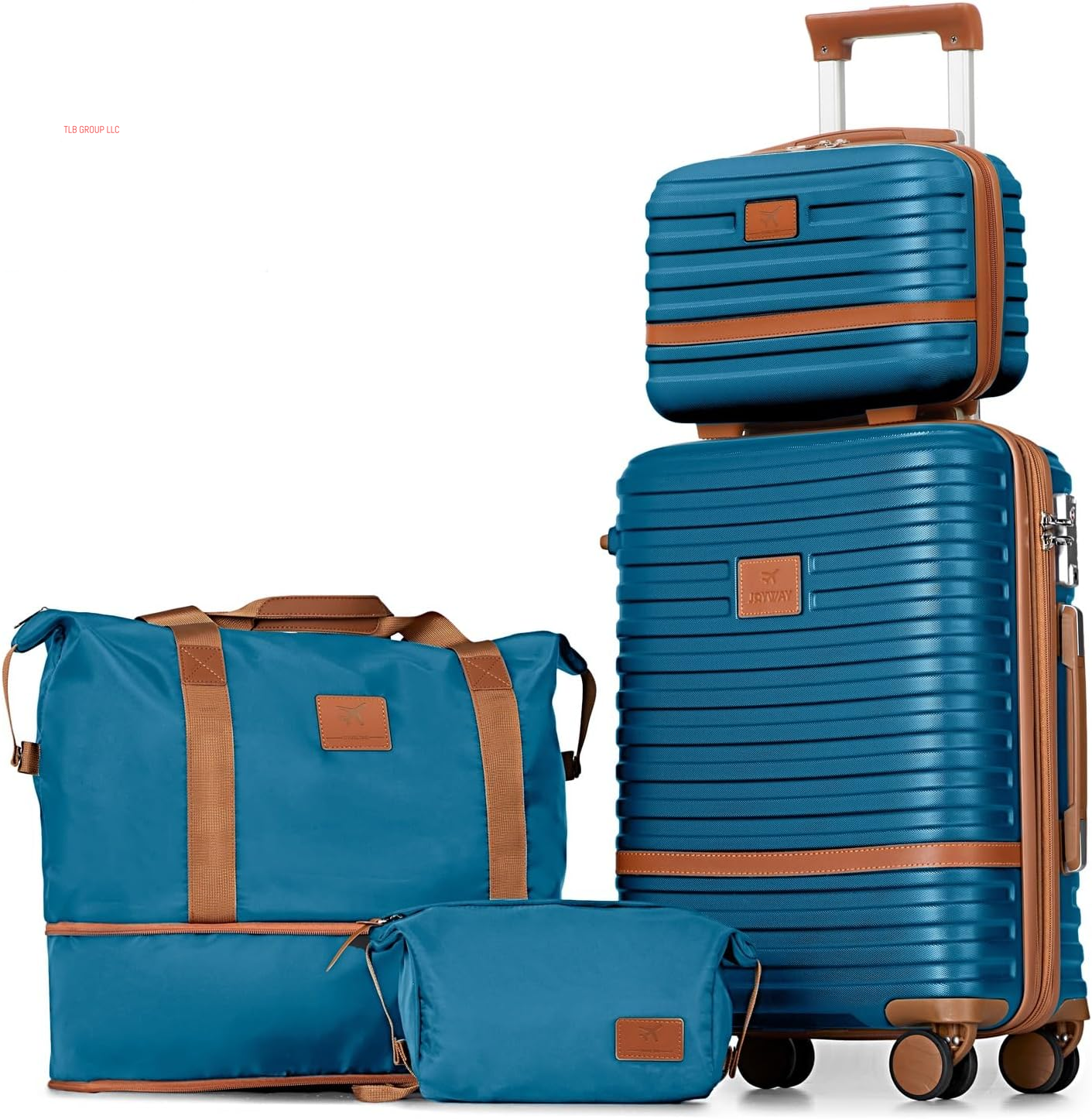 Carry on Luggage 20 Inch Expandable Suitcase with Spinner Wheel, 4 Piece Hard Shell Luggage Set with TSA Lock(Black Brown)