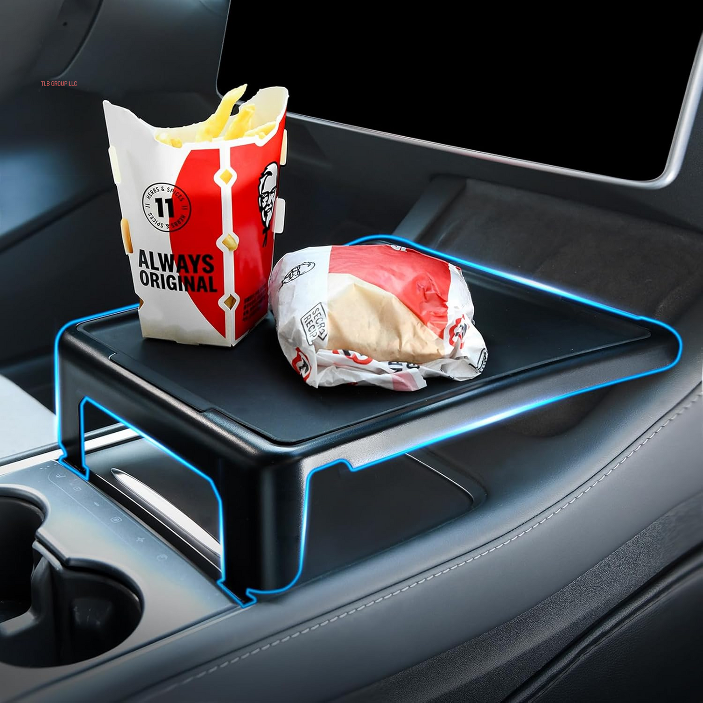 Tesla Table for Tesla Model Y Model 3 Accessories 2024 2023 2022 2021, 2-In-1 Car Center Console Food Tray Desk for Eating & Dashboard Storage Organizer, Removable Silicone Pad (Only for Tesla)