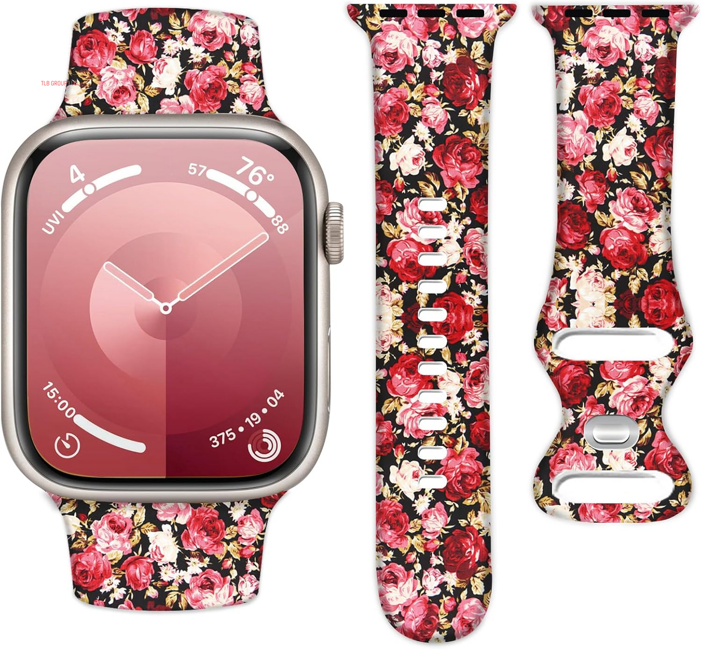 Silicone Watch Band Compatible with Apple Watch 38Mm 40Mm 41Mm, Soft Adjustable Waterproof Strap for Women and Men,Cute Fadeless Pattern for Iwatch Series 10 9 8 7 6 5 4 3 2 1 SE Ultra 2/1