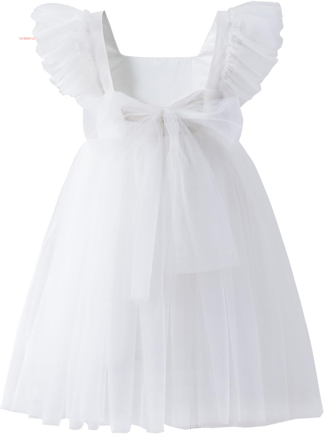 Toddler Girls Vintage Party Dress Ruffled Sleeve A-Line Tulle Flower Girl Dresses for Wedding,Birthday