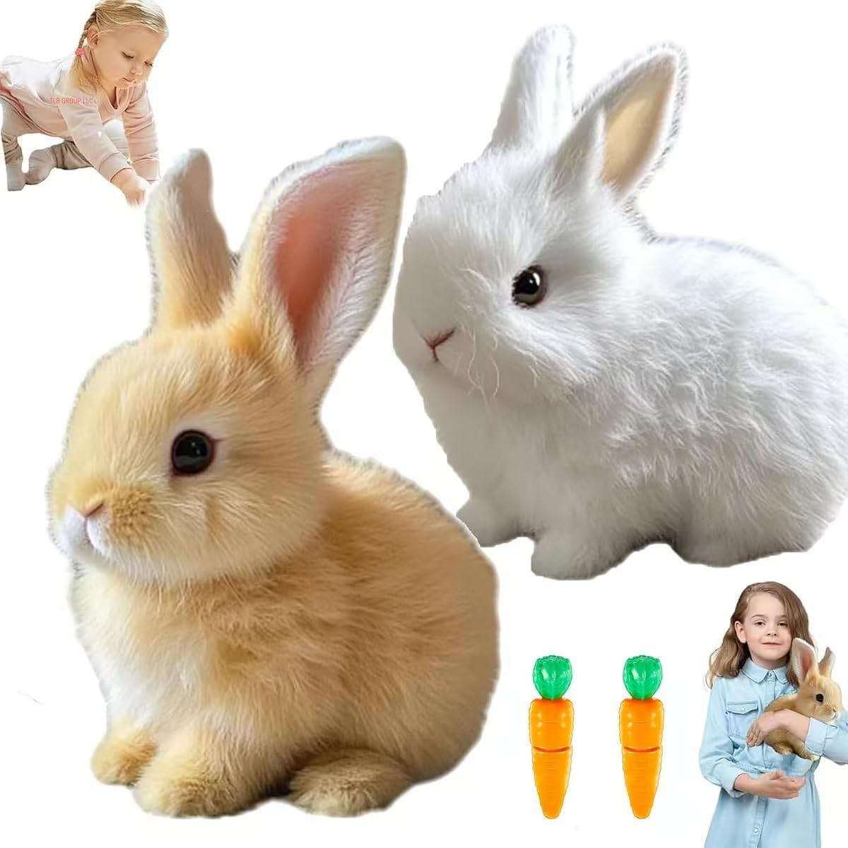2025 New Bunny - Easter My Realistic Bunny Toy, Interactive Bunny Realistic Bunny - Jumping, Twitching, and Shaking Ears,Realistic Bunny Toys (Brown)
