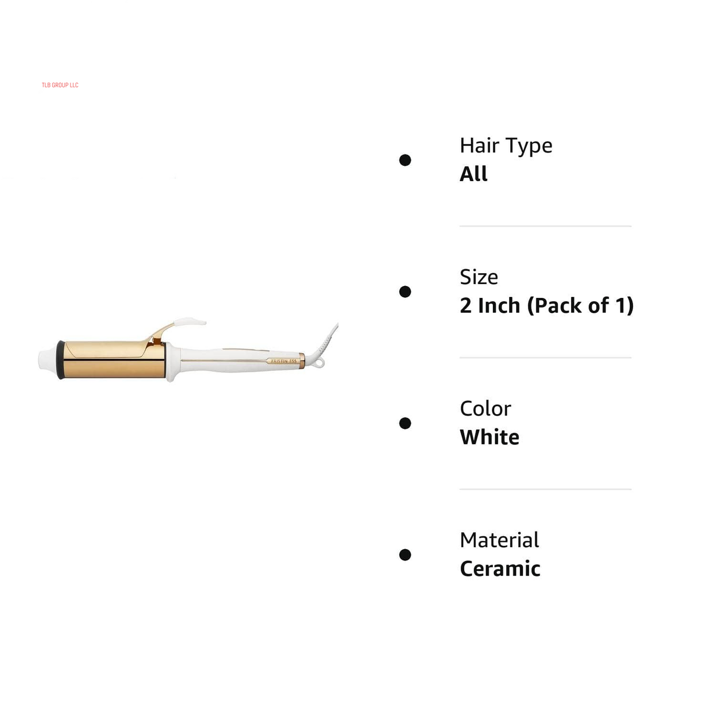 Hair 2 Inch Titanium Curling Iron for Big Blowout Waves + Volume-2” Salon Professional Wide + Large Barrel Curling Iron - Auto Shut-Off - Smooth+Shiny Loose Waves for Medium to Thick Hair