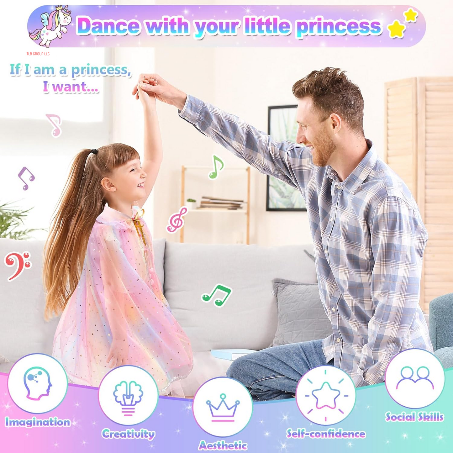Toddler Toys for Girls,Princess Dresses for Girls Toys for 3 4 5 6 7 8 9 Year Old Girls,Princess Dress up Clothes
