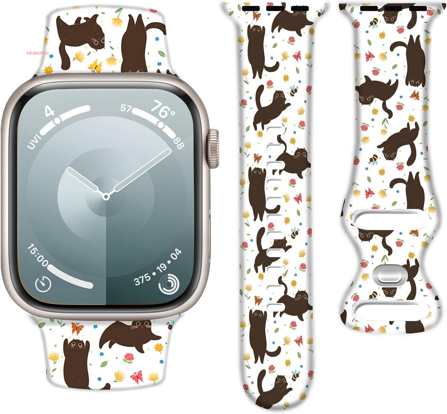 Silicone Watch Band Compatible with Apple Watch 38Mm 40Mm 41Mm, Soft Adjustable Waterproof Strap for Women and Men,Cute Fadeless Pattern for Iwatch Series 10 9 8 7 6 5 4 3 2 1 SE Ultra 2/1