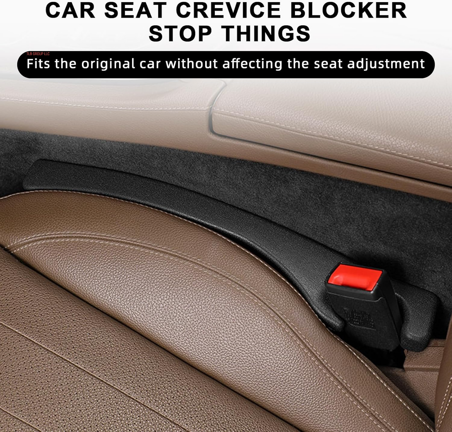 2 Pack Car Seat Gap Filler, Fit PU Leather, No More Lost Items, Prevents Drops & Clutter–Universal Fit Seat Gap Plug for Cars, Suvs & Trucks – Sleek Design, Easy Install (Black)