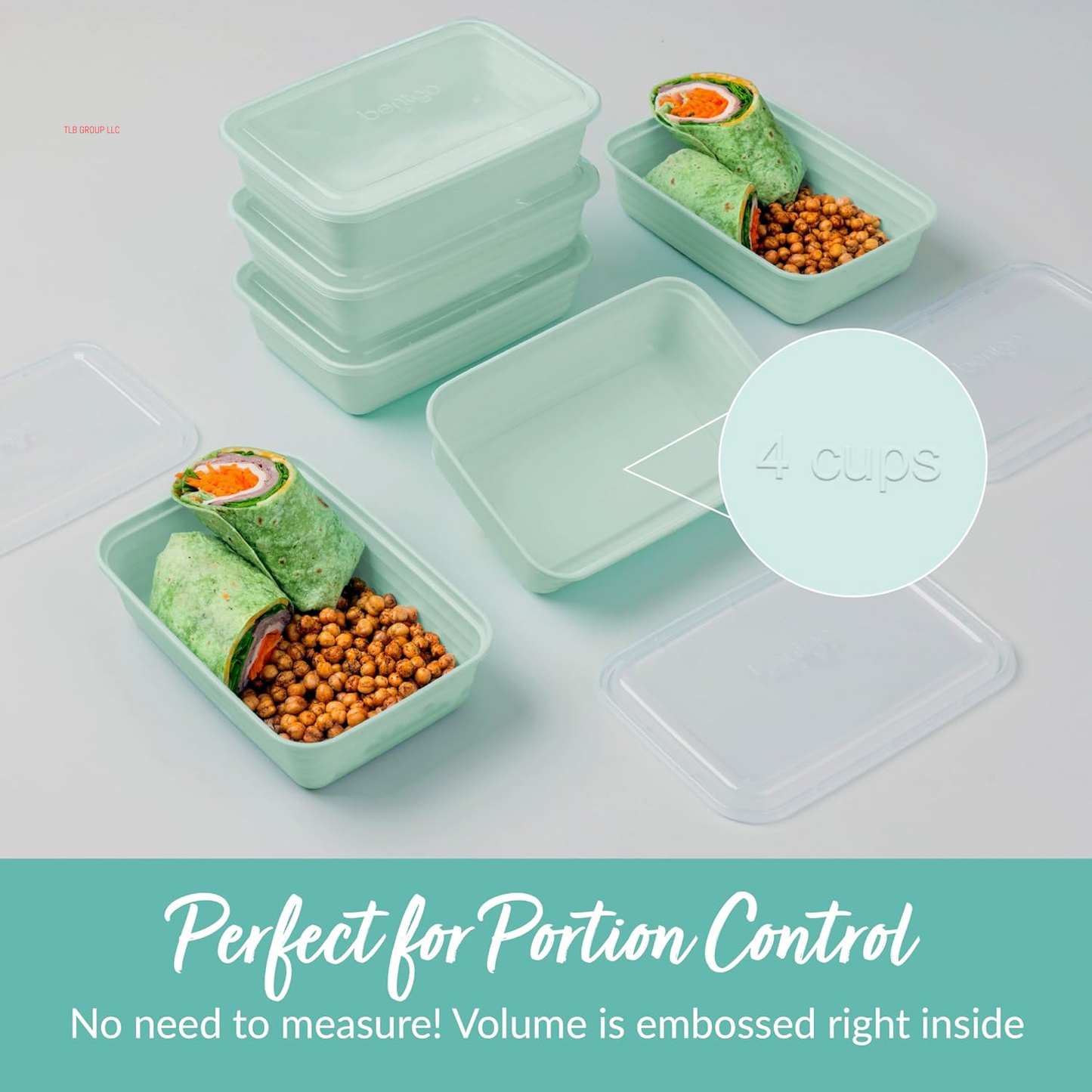 20-Piece Lightweight, Durable, Reusable Bpa-Free 1-Compartment Containers - Microwave, Freezer, Dishwasher Safe - Mint