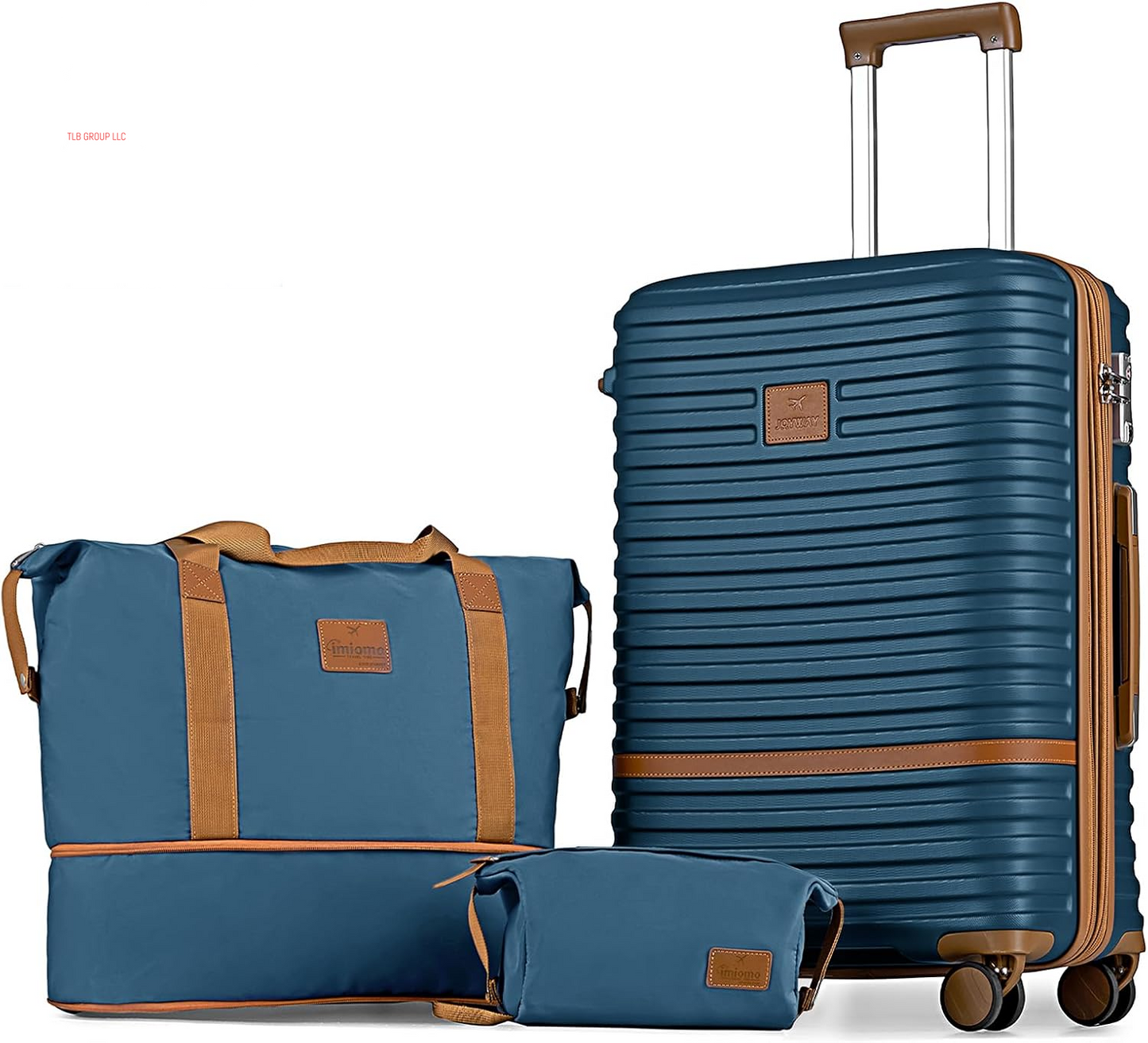 Carry on Luggage 20 Inch Expandable Suitcase with Spinner Wheel, 4 Piece Hard Shell Luggage Set with TSA Lock(Black Brown)