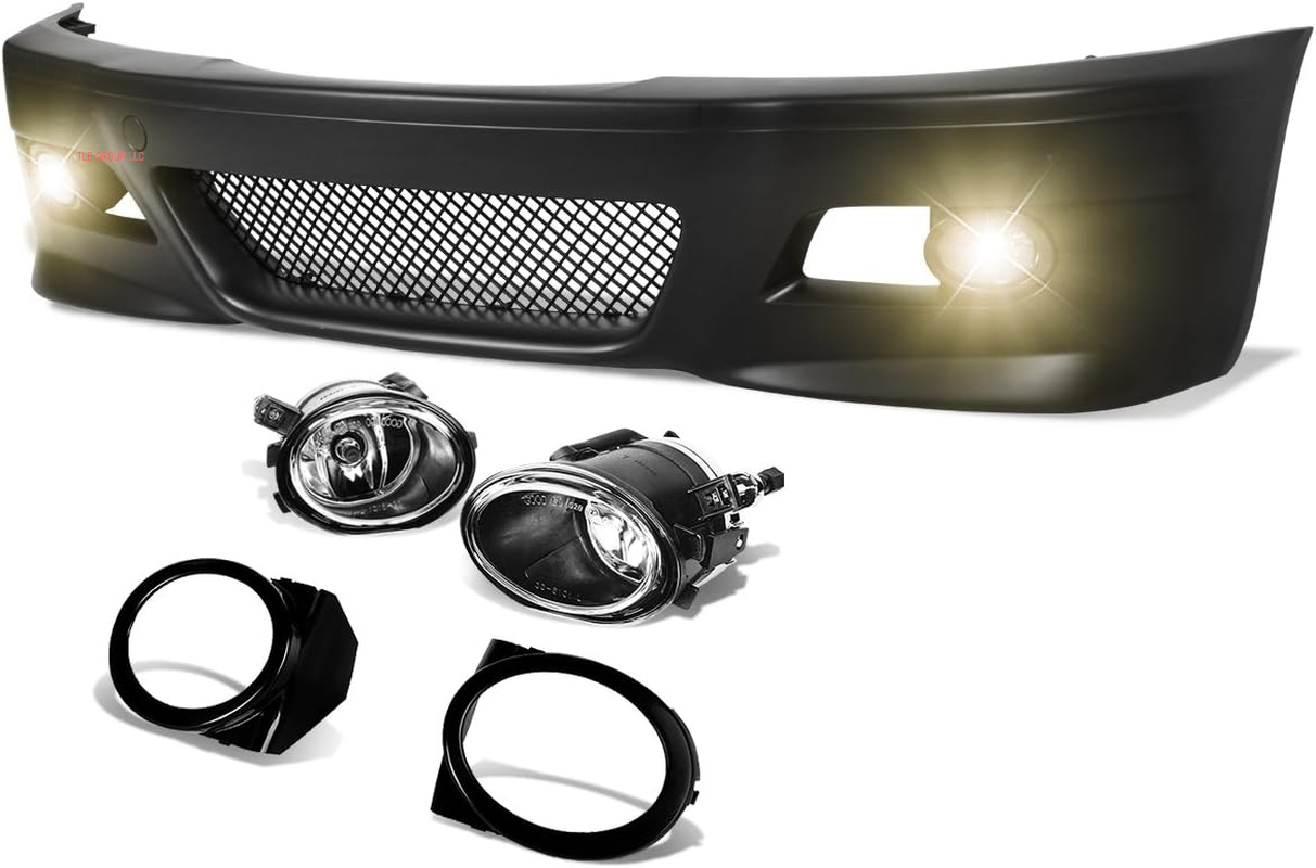 M3 Style Front Bumper with Fog Lights Compatible with 09-11 E90 4-Door, FBP-FL-005