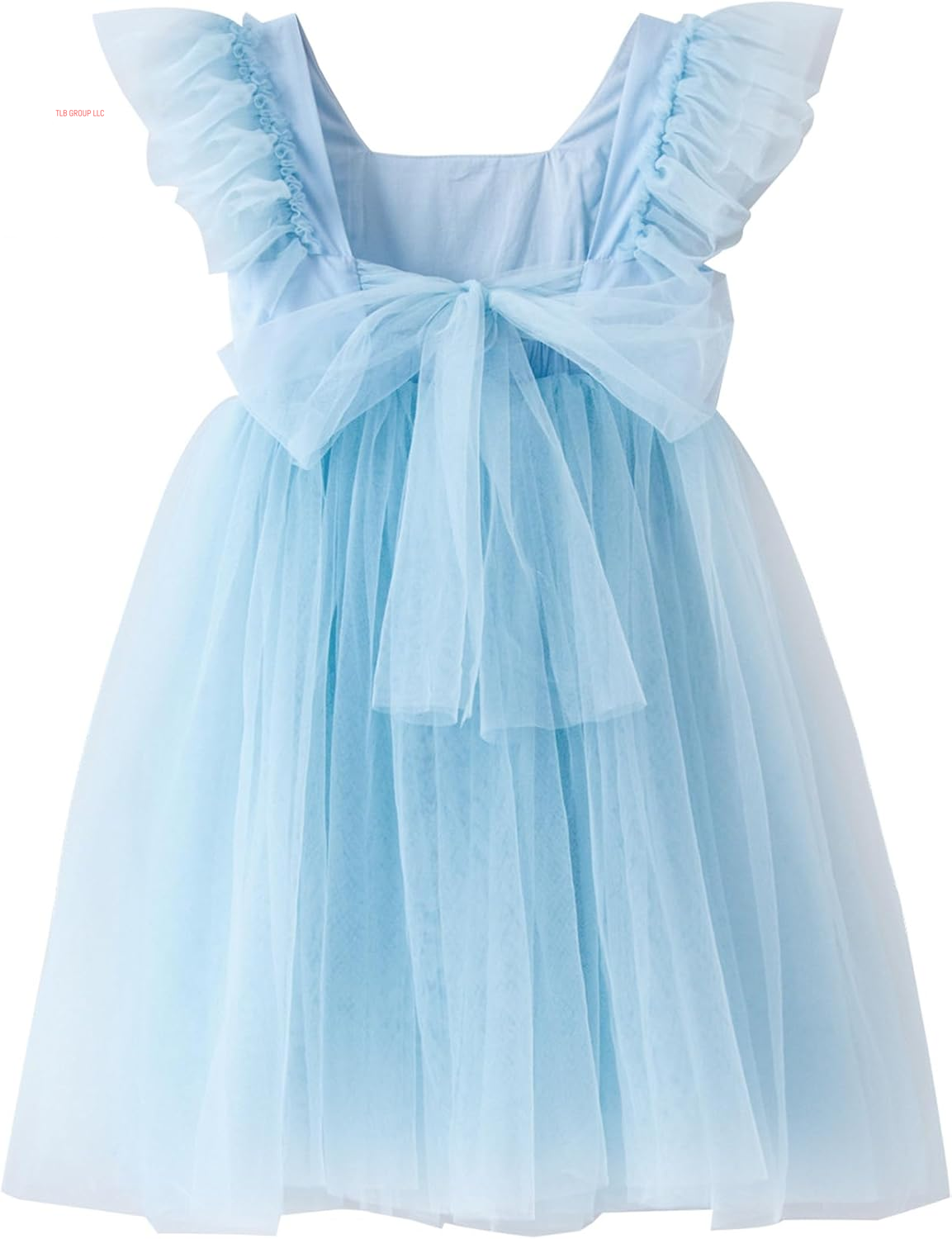 Toddler Girls Vintage Party Dress Ruffled Sleeve A-Line Tulle Flower Girl Dresses for Wedding,Birthday
