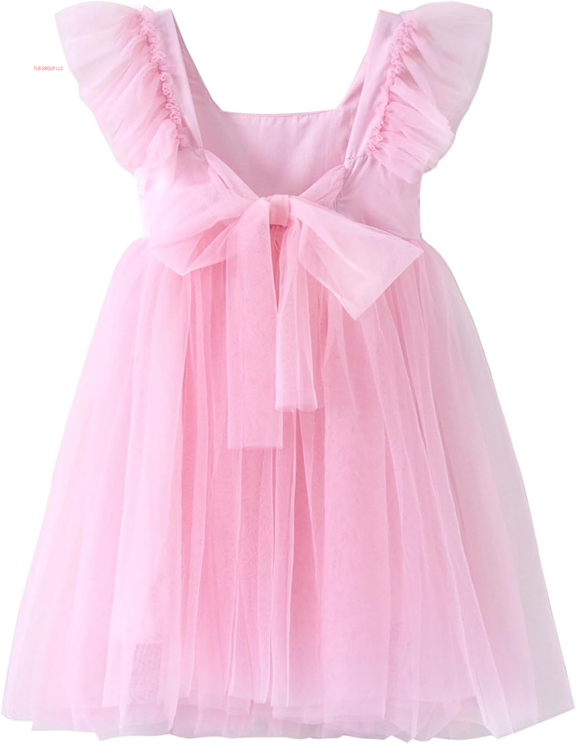 Toddler Girls Vintage Party Dress Ruffled Sleeve A-Line Tulle Flower Girl Dresses for Wedding,Birthday