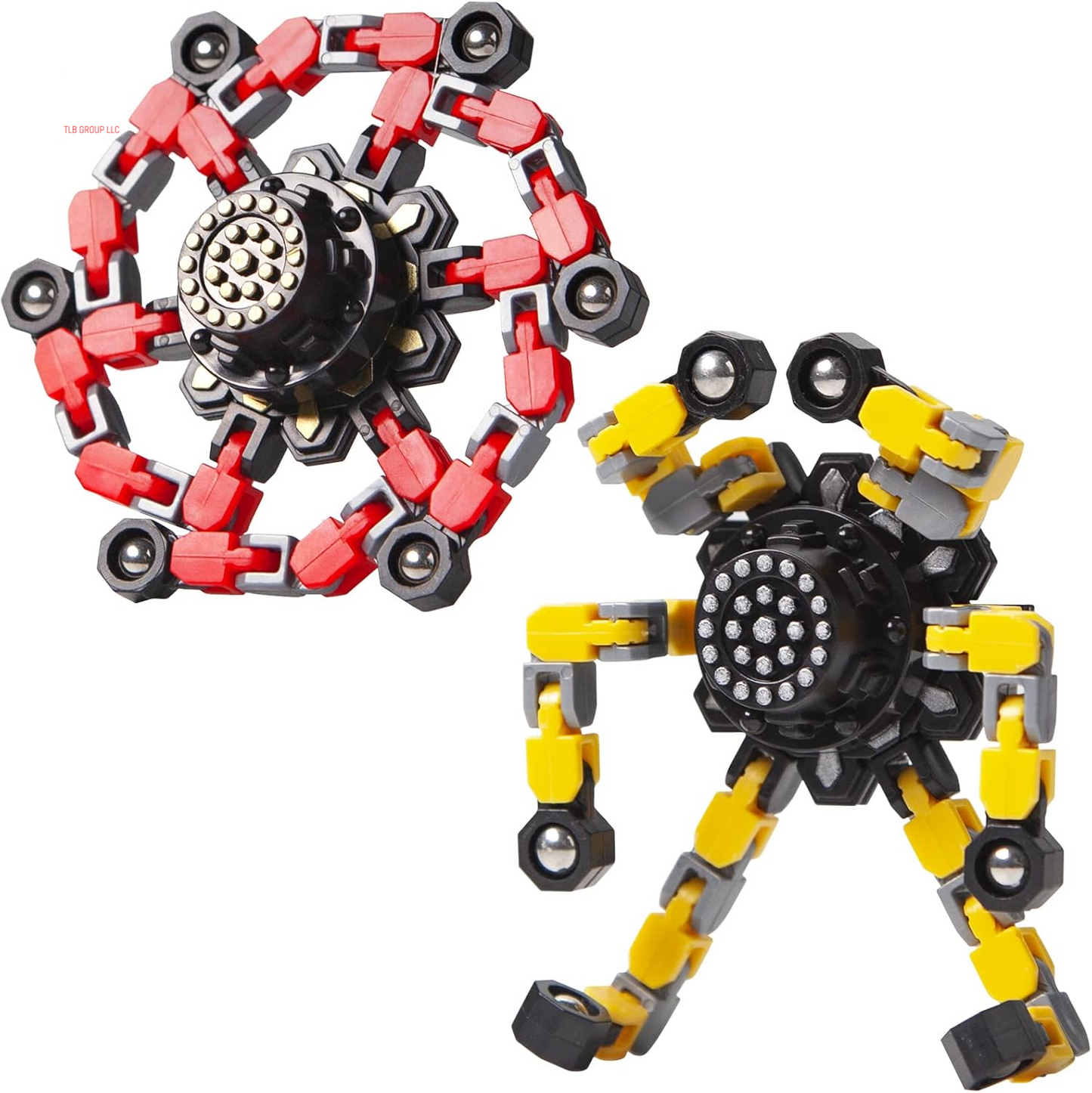 Transformable Fidget Spinners 4 Pcs for Kids and Adults Stress Relief Sensory Toys for Boys and Girls Fingertip Gyros for Party Favors Stocking Stuffers Bulk for Kids