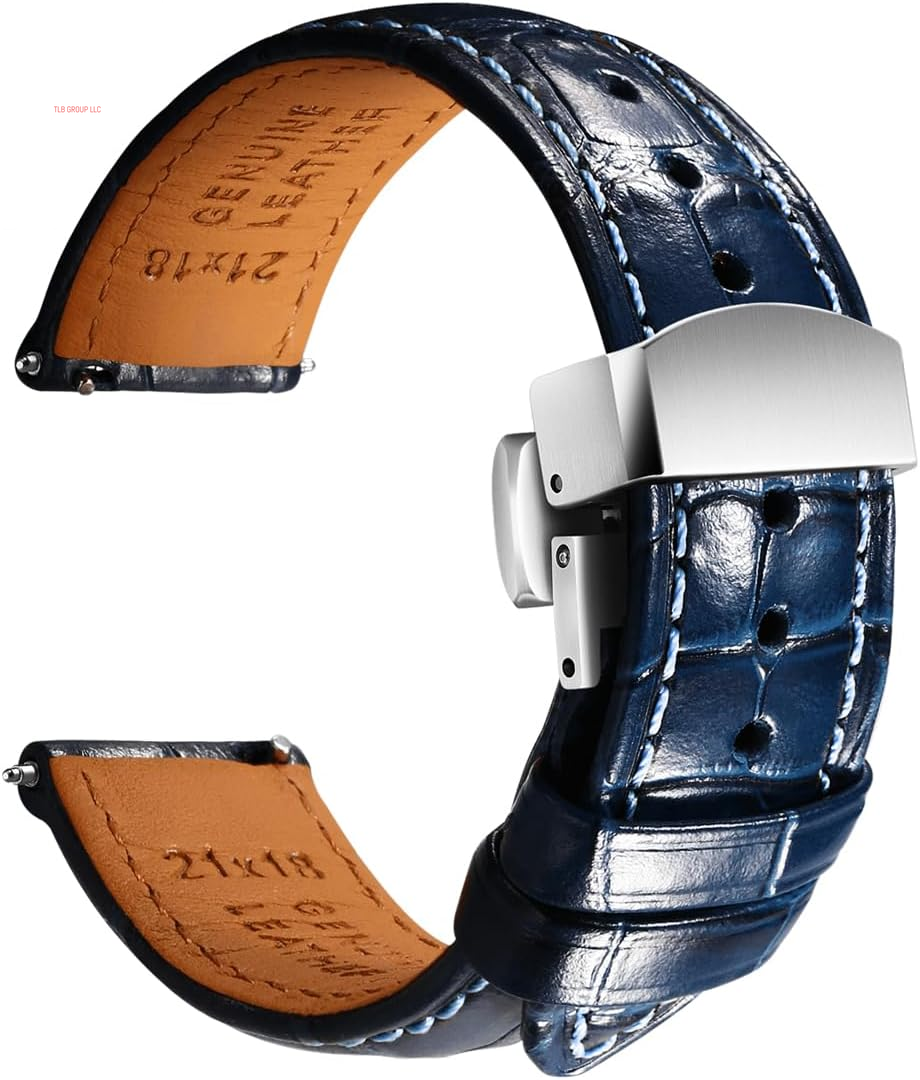 Leather Watch Bands for Men, Quick Release Watch Straps, Luxury Italian Alligator Grain Embossed Band Replacements 19Mm 20Mm 21Mm 22Mm