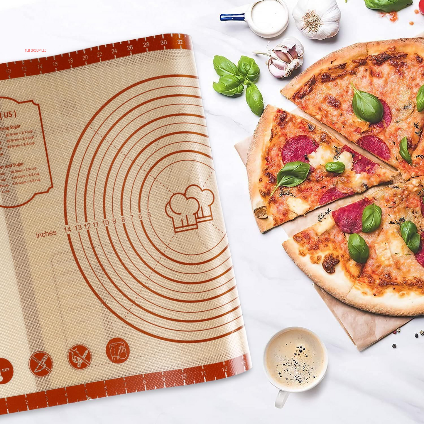 26X16 Inch Extra Thick Silicone Baking Mat with Measurements, Non-Slip and Reusable - for Cookies, Bread, Pastry
