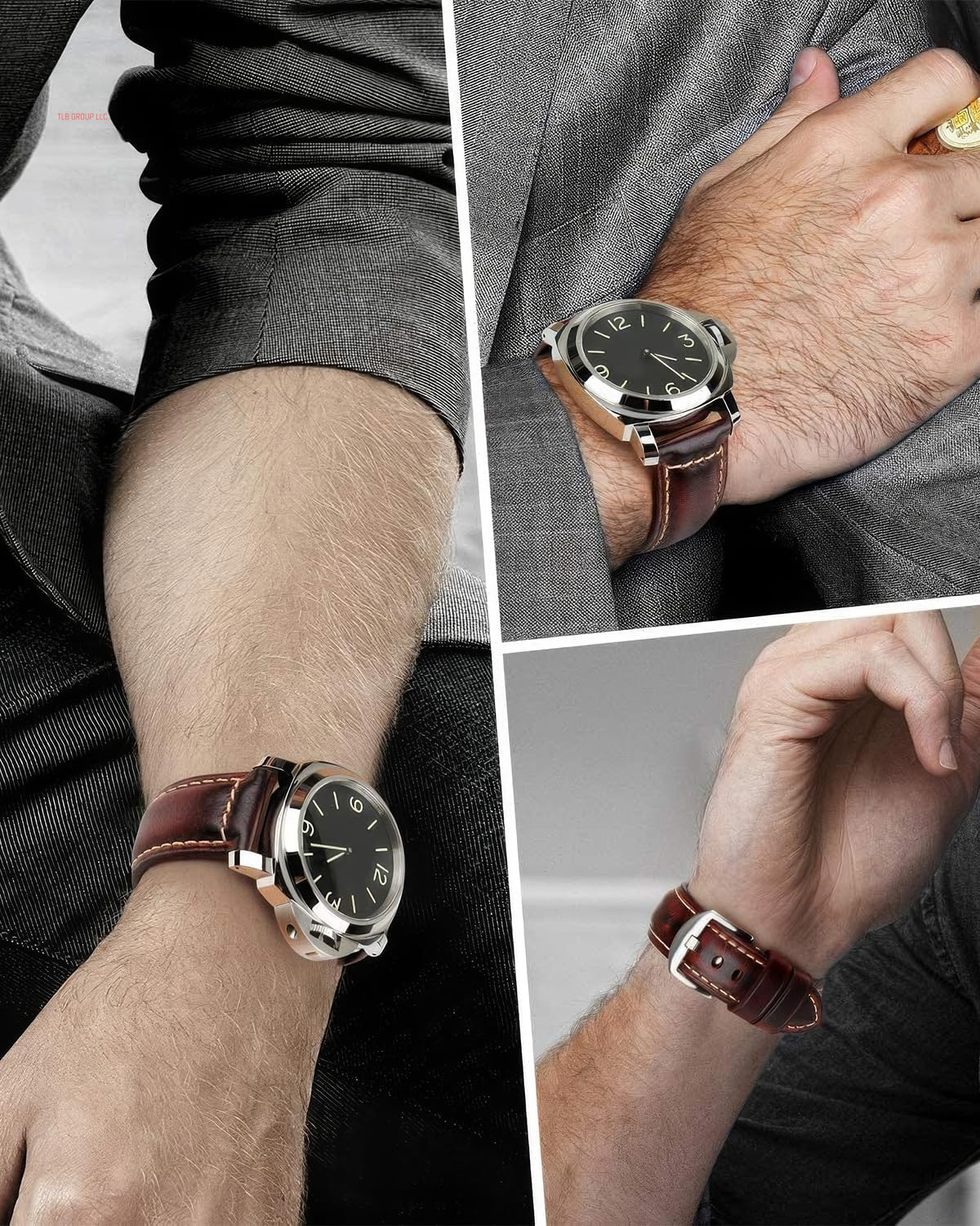 Watch Band, Vintage Oil Wax Leather Watch Straps 18Mm 19Mm 20Mm 21Mm 22Mm 23Mm 24Mm 26Mm Watch Belt for Men Women