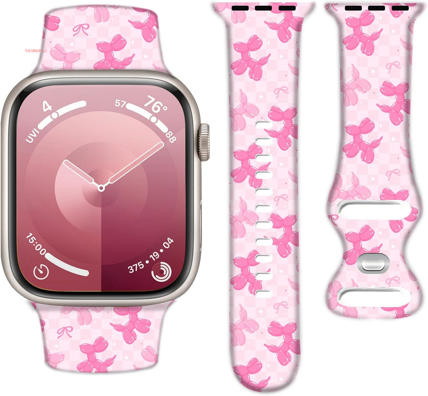 Silicone Watch Band Compatible with Apple Watch 38Mm 40Mm 41Mm, Soft Adjustable Waterproof Strap for Women and Men,Cute Fadeless Pattern for Iwatch Series 10 9 8 7 6 5 4 3 2 1 SE Ultra 2/1