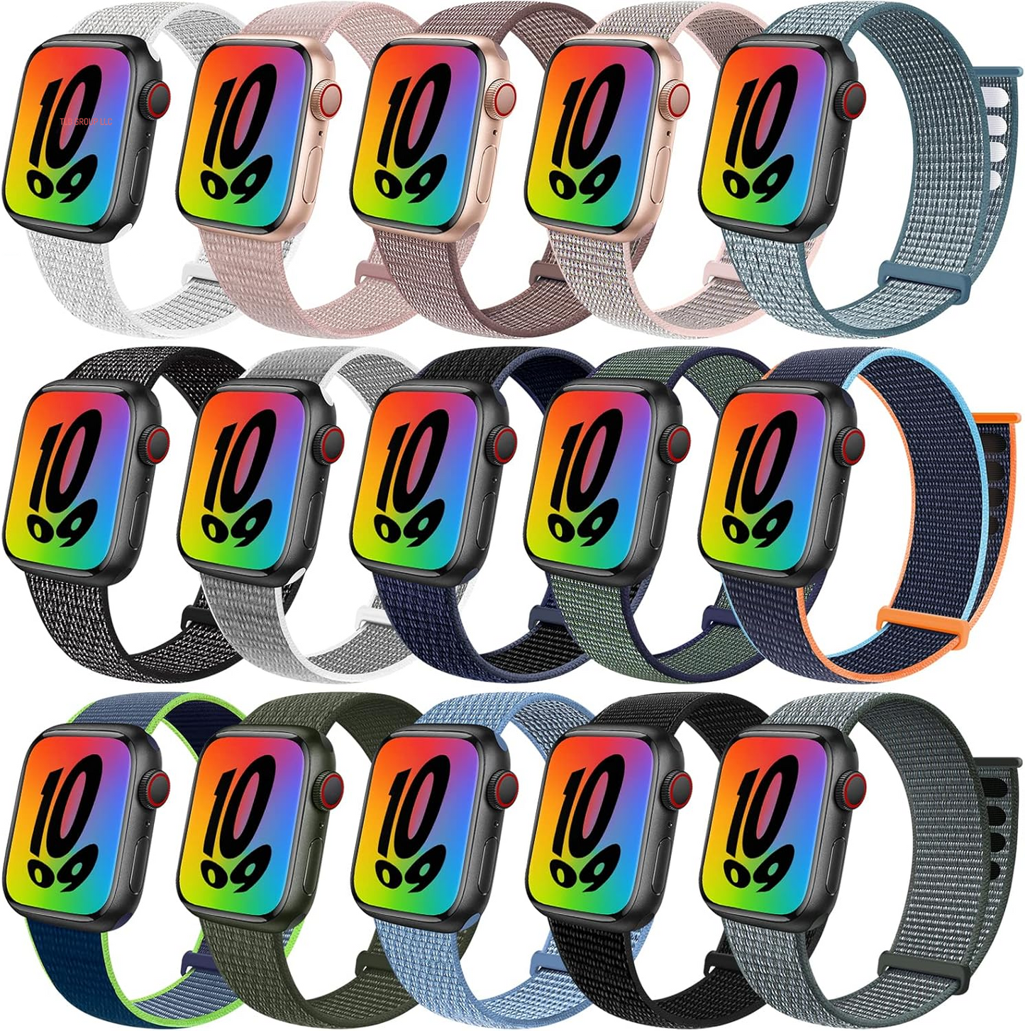 Sport Loop Nylon Band Compatible with Apple Watch Band 38Mm 40Mm 41Mm 42Mm 44Mm 45Mm 49Mm Ultra 2 Iwatch Series 9 8 7 6 SE 5 4 3 2 1 Strap, Fit for Iphone Watch Band Women Men Stretchy