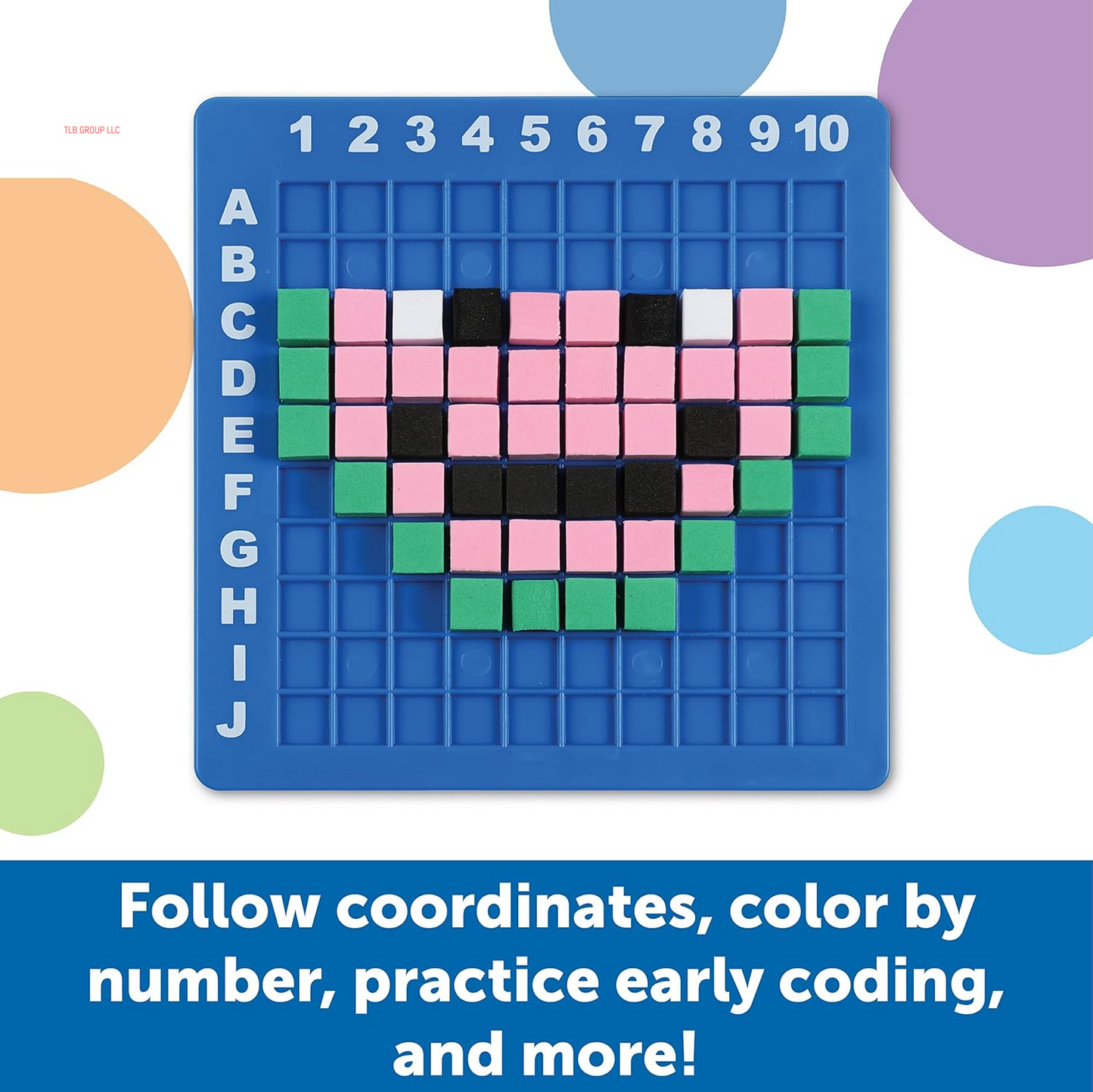 STEM Explorers Pixel Art Challenge - Math Puzzles, Pattern Blocks, Creativity for Kids Sensory Bin, Arts and Crafts, Math Manipulatives, Building Toys, Montessori