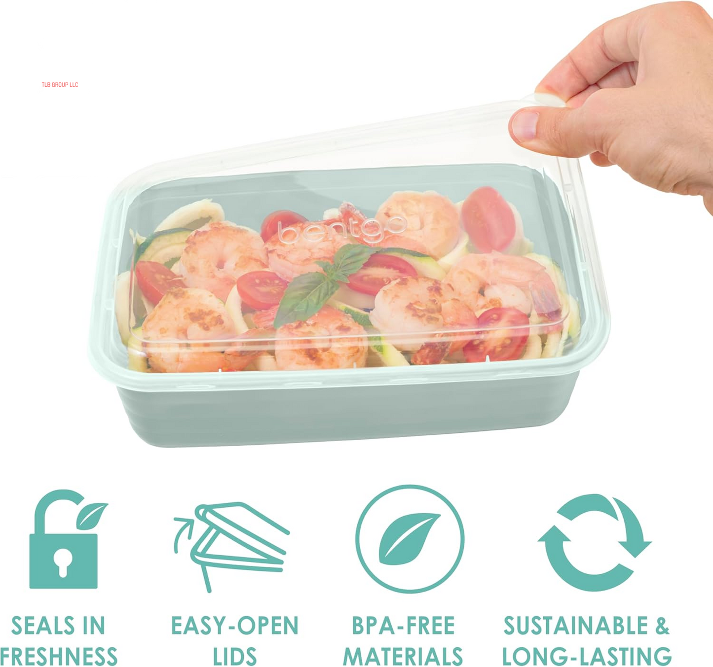 20-Piece Lightweight, Durable, Reusable Bpa-Free 1-Compartment Containers - Microwave, Freezer, Dishwasher Safe - Mint