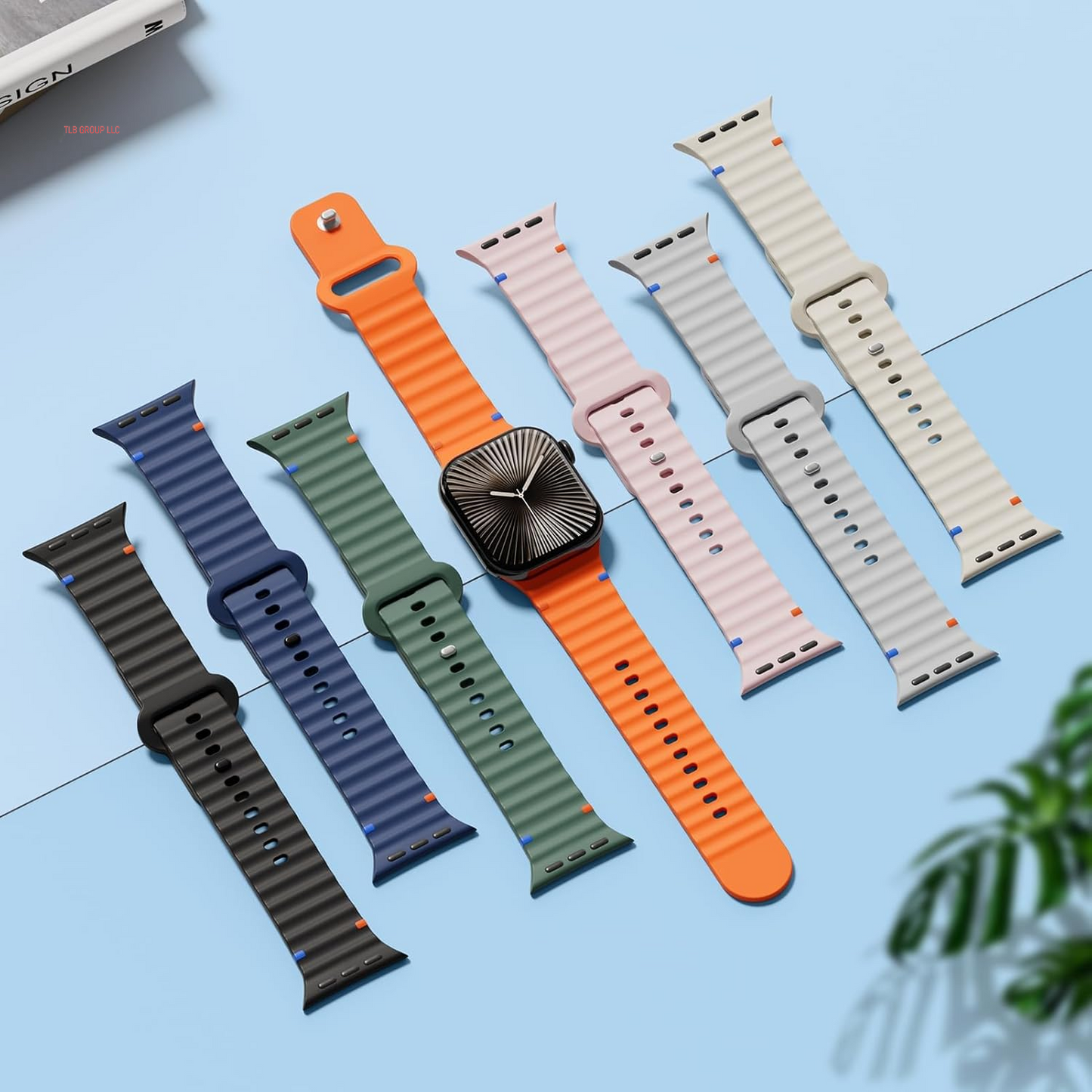 Sport Band for Apple Watch Ultra/2 Bands 49Mm 46Mm 45Mm 44Mm 42Mm 41Mm 40Mm 38Mm for Men Women,Waterproof Soft Silicone Strap Wristband for Iwatch Series 10 9 8 7 6 5 4 3 SE/2 41 45 40 44 Mm,6 Pack