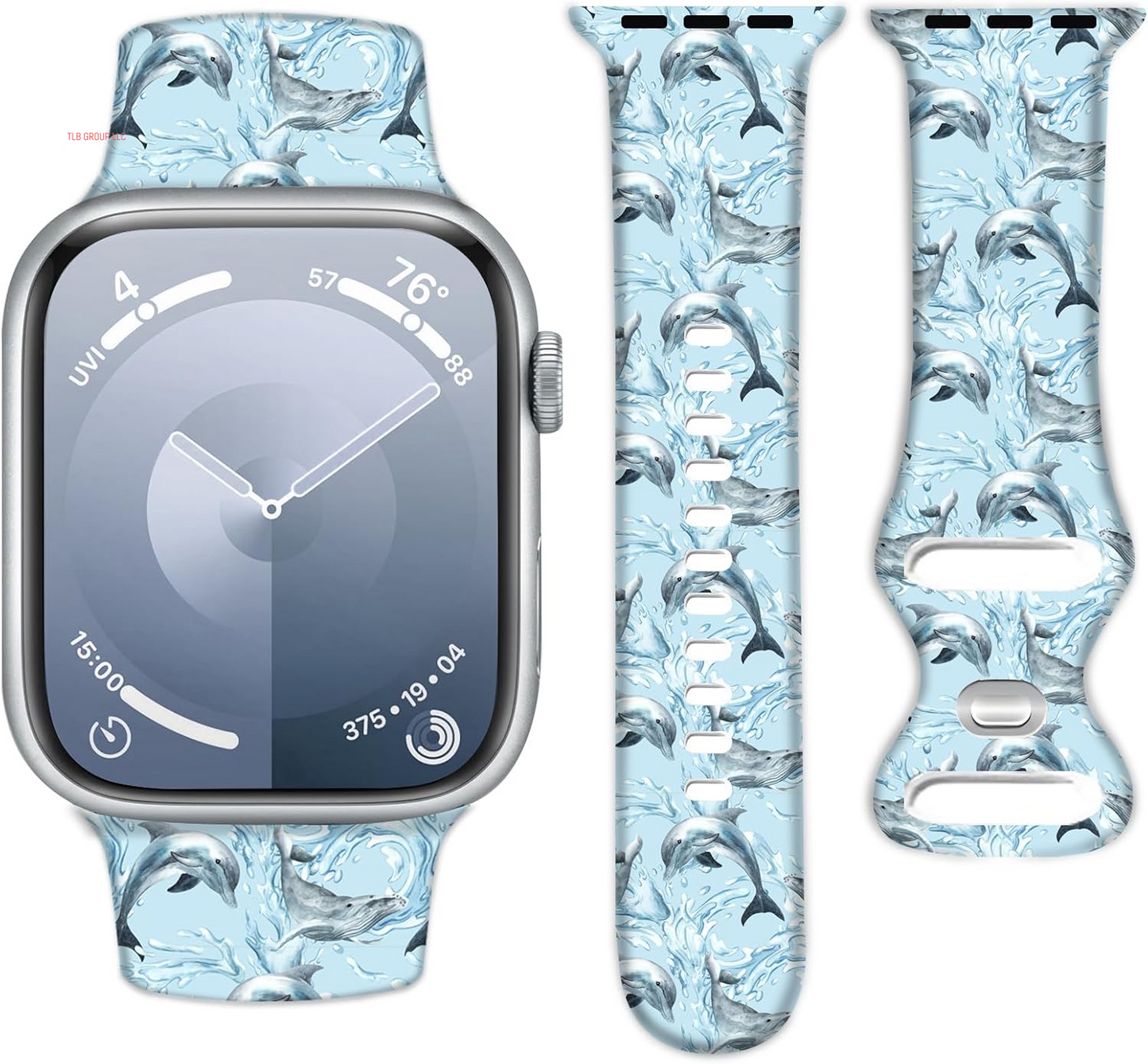 Silicone Watch Band Compatible with Apple Watch 38Mm 40Mm 41Mm, Soft Adjustable Waterproof Strap for Women and Men,Cute Fadeless Pattern for Iwatch Series 10 9 8 7 6 5 4 3 2 1 SE Ultra 2/1