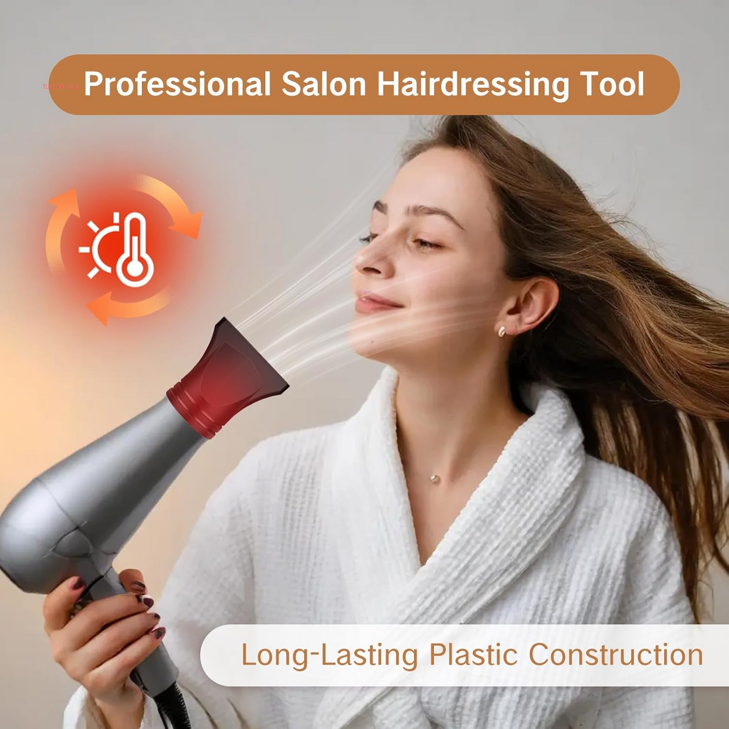 2PCS Hair Dryer Attachment Universal Black Plastic Blower Nozzle Replacement Styling Tool for Home Use or Professional Salon Hairdressing Blow Outer Diameter 4.2Cm to 4.6Cm