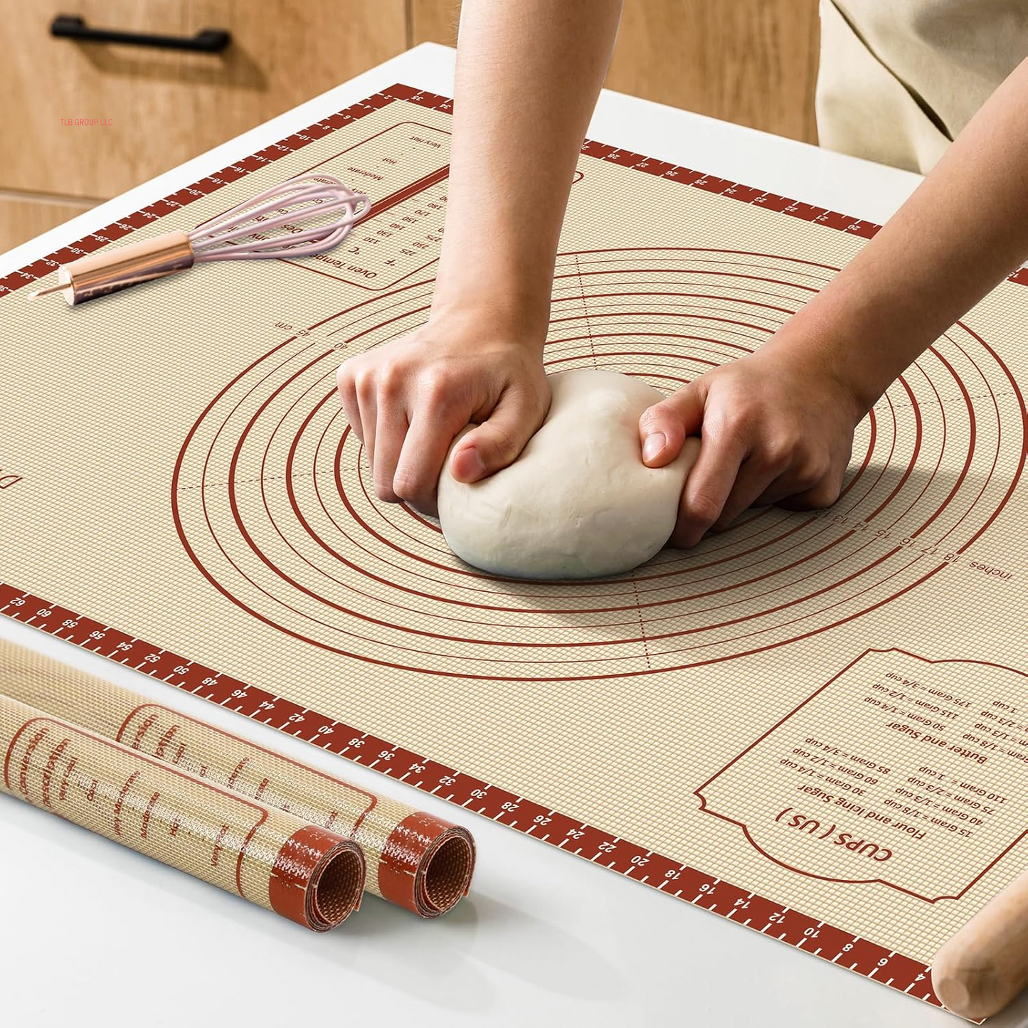 26X16 Inch Extra Thick Silicone Baking Mat with Measurements, Non-Slip and Reusable - for Cookies, Bread, Pastry