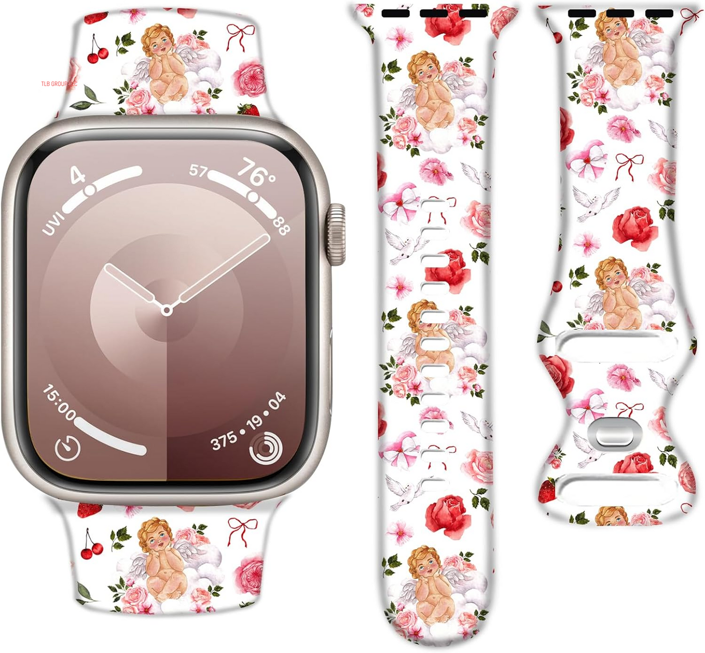 Silicone Watch Band Compatible with Apple Watch 38Mm 40Mm 41Mm, Soft Adjustable Waterproof Strap for Women and Men,Cute Fadeless Pattern for Iwatch Series 10 9 8 7 6 5 4 3 2 1 SE Ultra 2/1