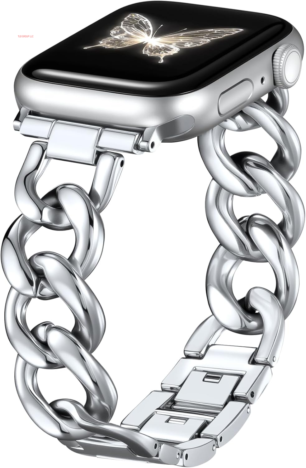 Gold Band Compatible with Apple Watch Bands for Women 40Mm 38Mm 41Mm 42Mm 44Mm 45Mm 46Mm, Metal Chain Link Steel Replacement Accessories Bracelet for Iwatch Bands Series 10 9 8 7 6 5 4 3 2 1 SE