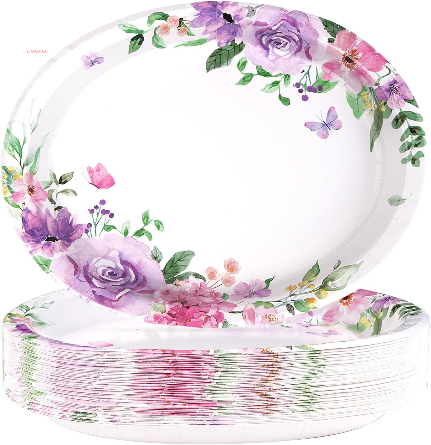 50Pcs Easter Oval Paper Plates 10" X 12" Large Disposable Heavy Duty Color Easter Buffalo Plaid Checkered Paper Platters Spring Rainbow Dessert Plates for Holiday Dinner Birthday Party Supplies