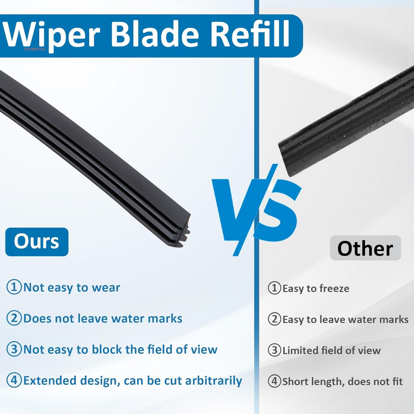 4Pcs Wiper Blade Refill, 28 Inch DIY Adjustable Universal Replacement Wiper Blade Refill Replacement, Wiper Blade Inserts for Front and Rear Windshield Wiper Baldes Rubber Strip for Car, Truck, SUV