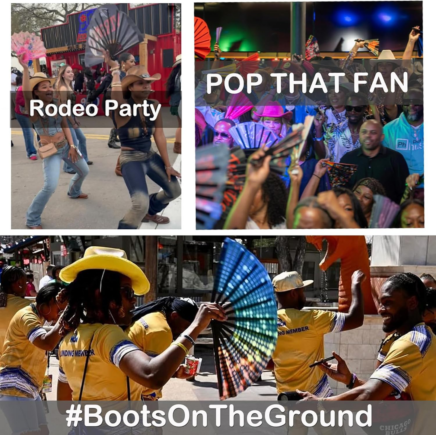 13 Inch Large Folding Fan-Hand Fan Popping Fan for Line Dancing Clacking Fans for Boots on the Ground Dance,Party,Outdoor,Decoration (Party Lights)