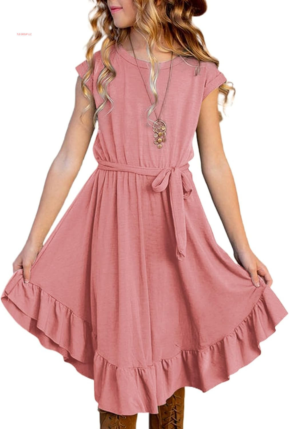 Tween Girl Fashion Swing Dress Boho A-Line Dresses 4-13 Years