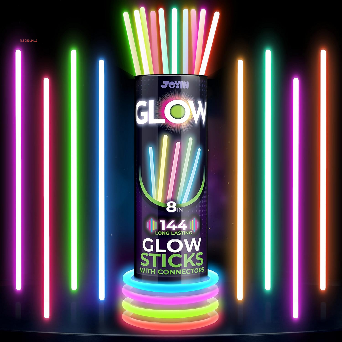 144 Pcs 8" Glowsticks, Bracelets Necklaces, Glow in the Dark Party Favors, Easter, Christmas, Halloween Supplies Pack, Football Party Supplies