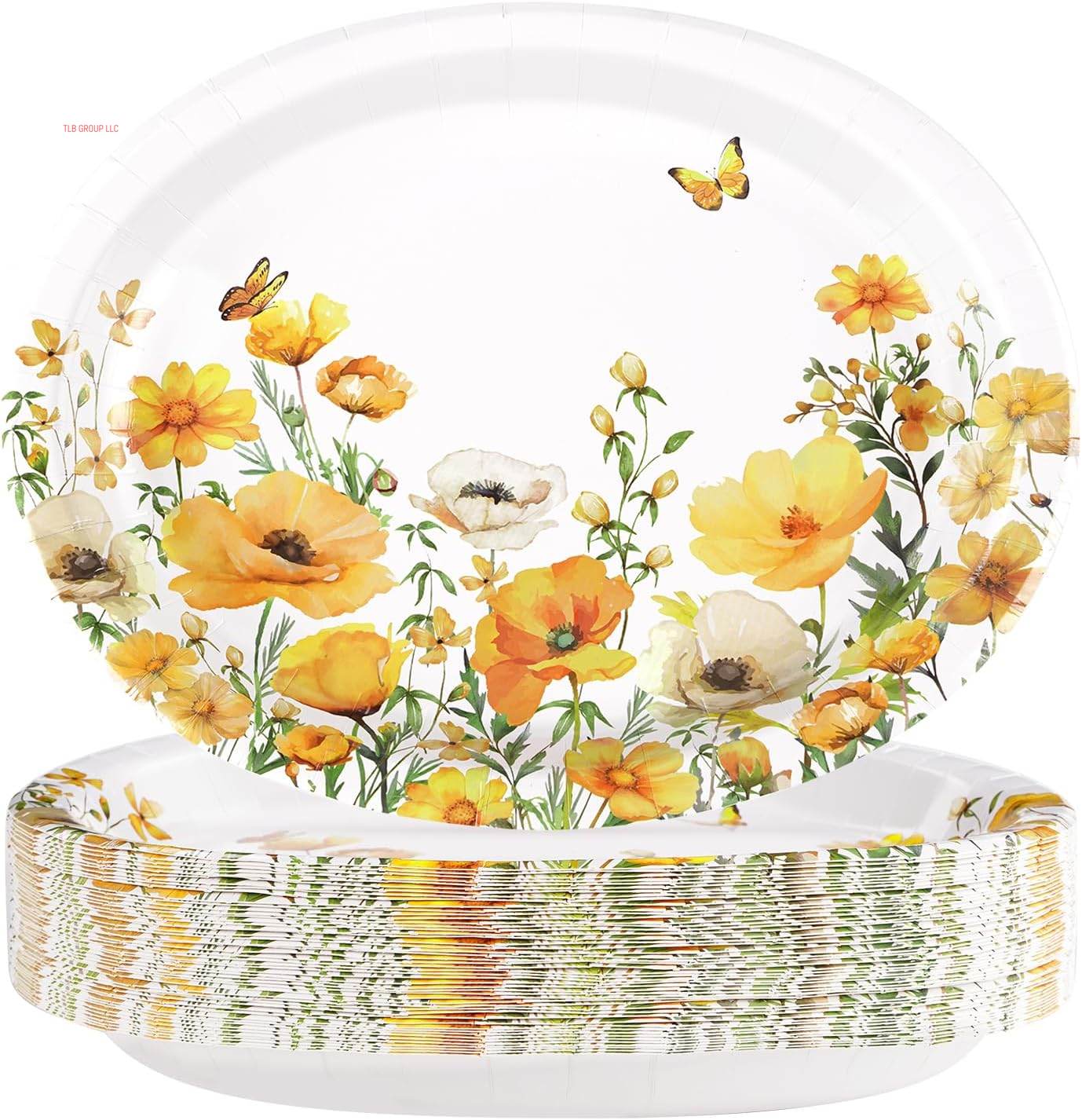 50Pcs Easter Oval Paper Plates 10" X 12" Large Disposable Heavy Duty Color Easter Buffalo Plaid Checkered Paper Platters Spring Rainbow Dessert Plates for Holiday Dinner Birthday Party Supplies