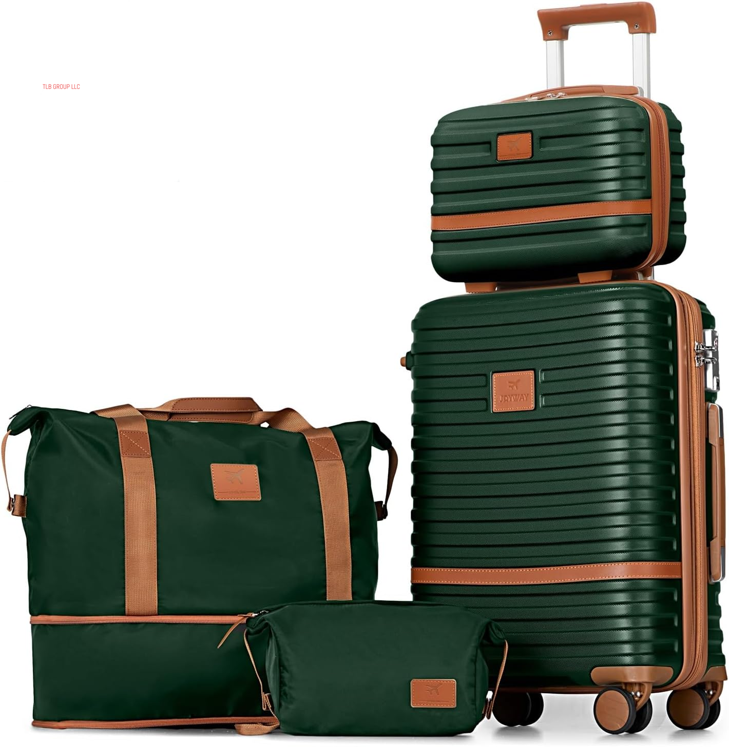 Carry on Luggage 20 Inch Expandable Suitcase with Spinner Wheel, 4 Piece Hard Shell Luggage Set with TSA Lock(Black Brown)