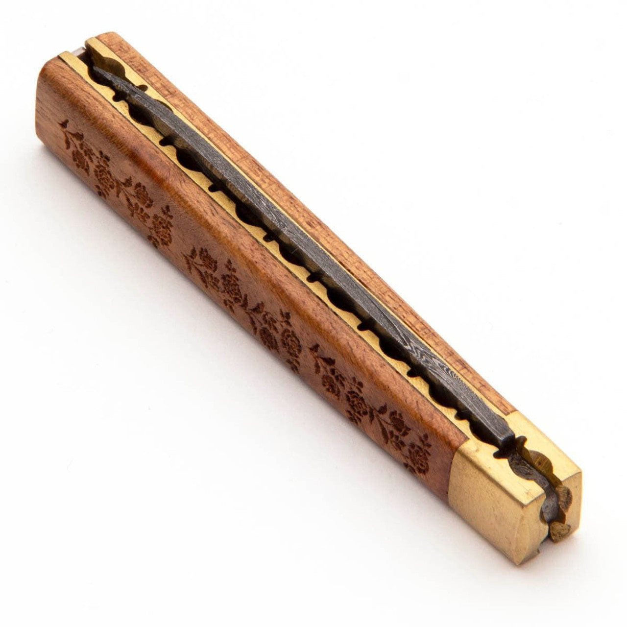 Clover Wood Damascus Doctor's Knife