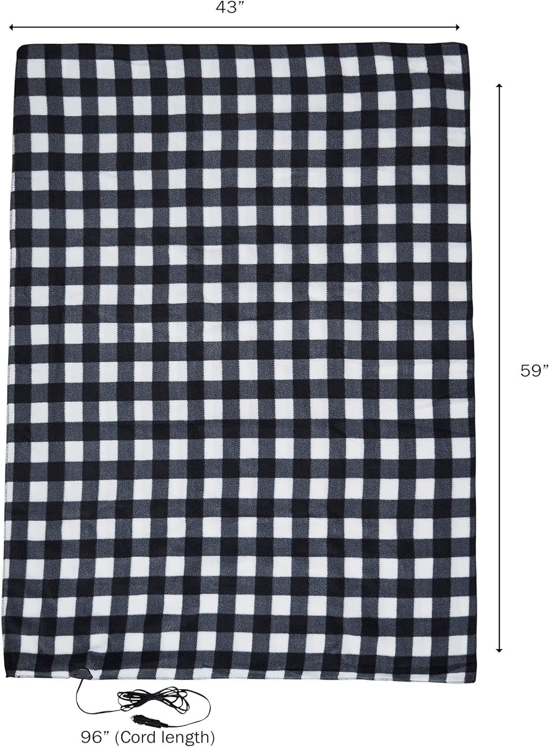 Heated Car Blanket - 12-Volt Electric Blanket for Car, Truck, SUV, or RV - Portable Heated Throw - Camping Essentials by  (Black Plaid) TRUCK DRIVER