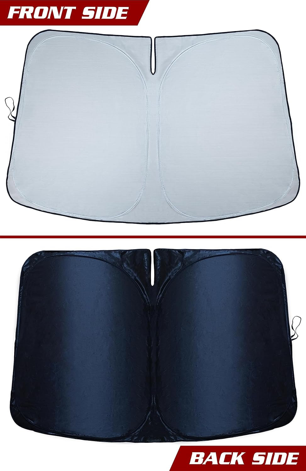 Tesla Windshield Sun Shade (Model 3/Y), Reflective Polyester Blocks Heat & Sun, Foldable Car Window Sun Blocker, Mirror Cut-Out, Fade-Resistant Sunshade, Tesla 3 Accessories