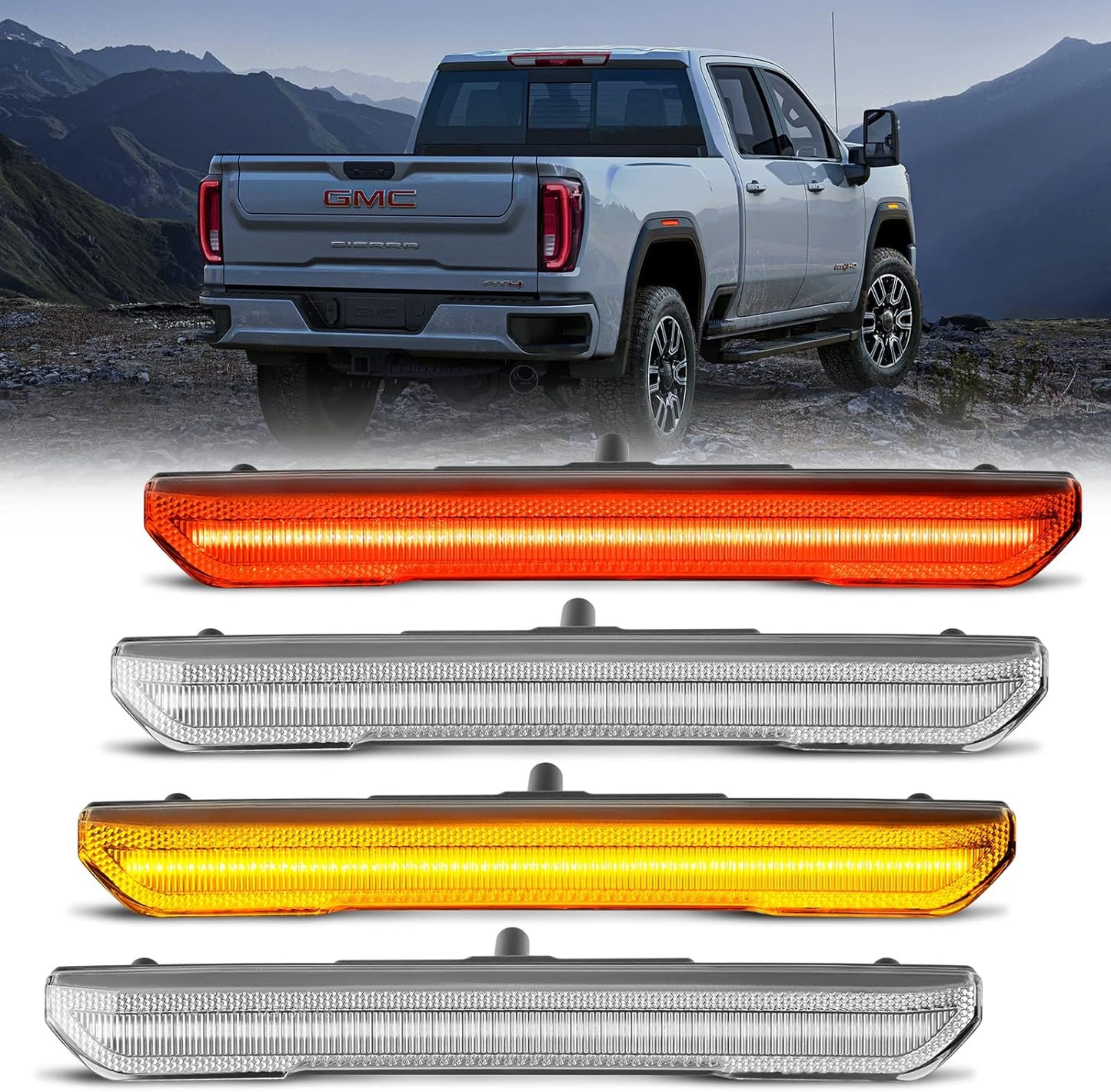 LED License Plate Light Compatible with 2014 2015 2016 2017 2018 2019 2020 2021 2022 Chevy Silverado GMC Sierra 1500 2500HD 3500HD 2015-2021 Colorado Canyon Pickup Truck 6000K, White