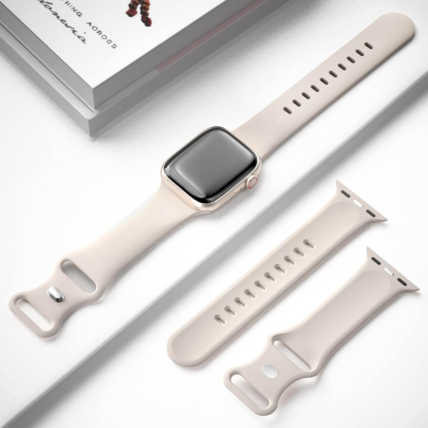 Bands Compatible with Apple Watch 38Mm 40Mm 41Mm 42Mm 44Mm 45Mm 49Mm, Soft Silicone Replacement Sport Accessory Strap Wristband for Iwatch Series Ultra/Ultra 2 9/8/7/6/5/4/3/2/1 SE Women Men
