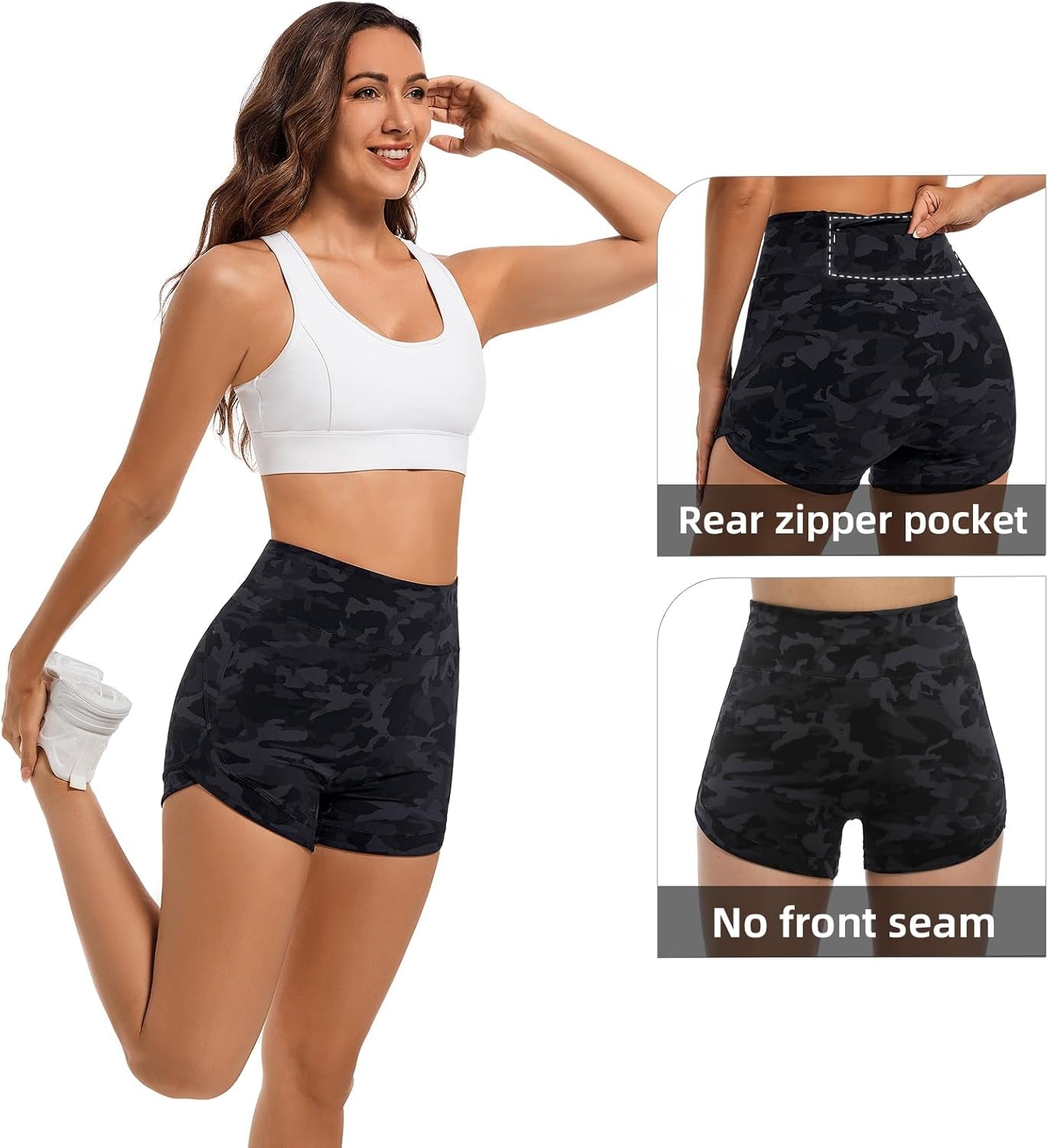 High Waisted Biker Shorts for Women'S with Tummy Control - Women'S Athletic Shorts for Workout Yoga Running,And Gym
