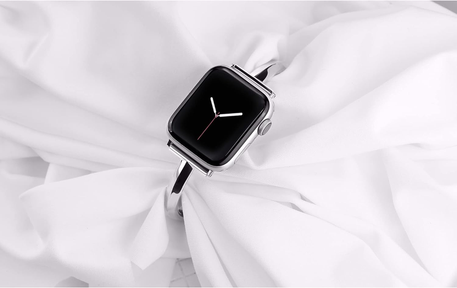 Stainless Steel Band Compatible with Apple Watch Band 38Mm 40Mm 41Mm 42Mm 44Mm 45Mm Iwatch SE Series 9 8 7 6 5 4 3 2 1, Slim Versatile Bangle Bracelet for Women