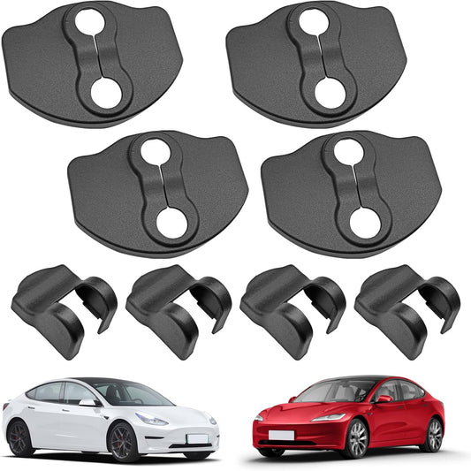 Door Lock Protector Cover Compatible with 2016-2024 Tesla Model 3 Model Y Accessories Door Stopper Cover Latches Covers Interior Upgrade Protection (Set of 8)